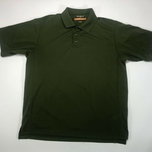 EDDIE BAUER MENS POLO GREEN SHIRT SIZE LARGE